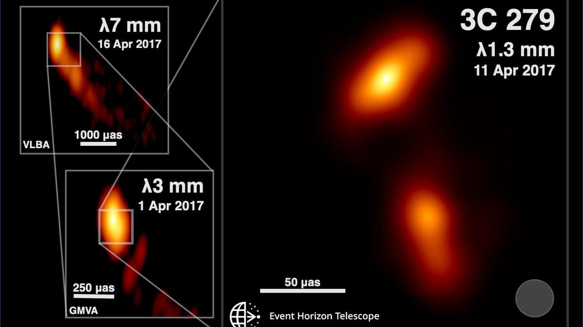 High-resolution radio image of the blazar quasar 3C 279 showing a narrow plasma jet emerging from its bright core