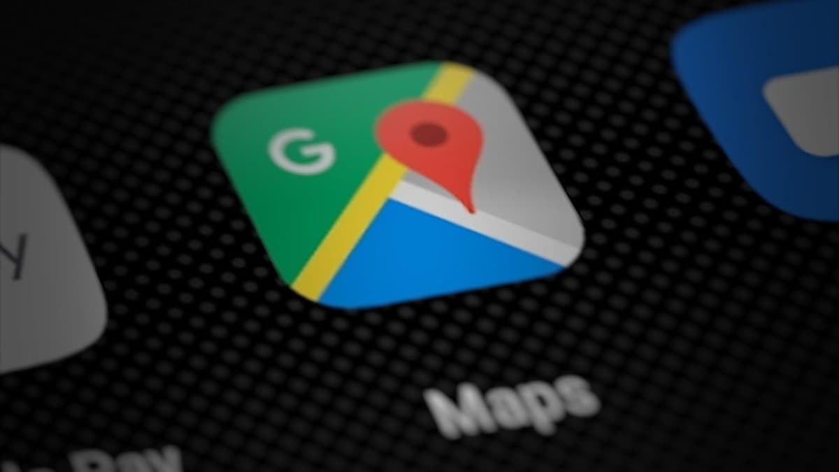 Close-up of the Google Maps app icon on a smartphone home screen, with the Maps label below it.
