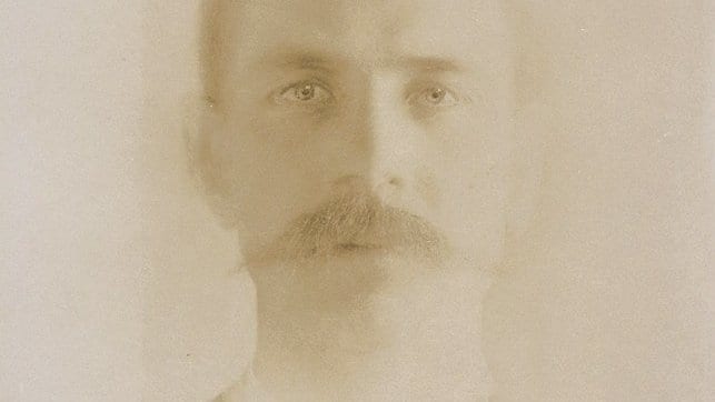 A nineteenth-century composite photographic portrait, made by blending several exposures of different faces into one
